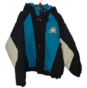 VINTAGE 90's NBC SPORTS STARTER THROWBACK ZIP HOODED JACKET